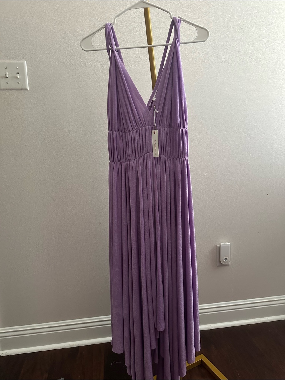 Olivaceous Lavender V-Neck Maxi Dress